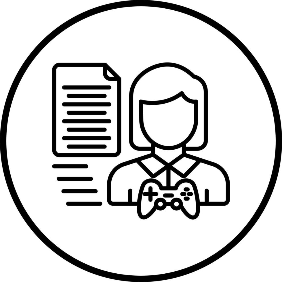 Game Script Writer Femal Vector Icon Style