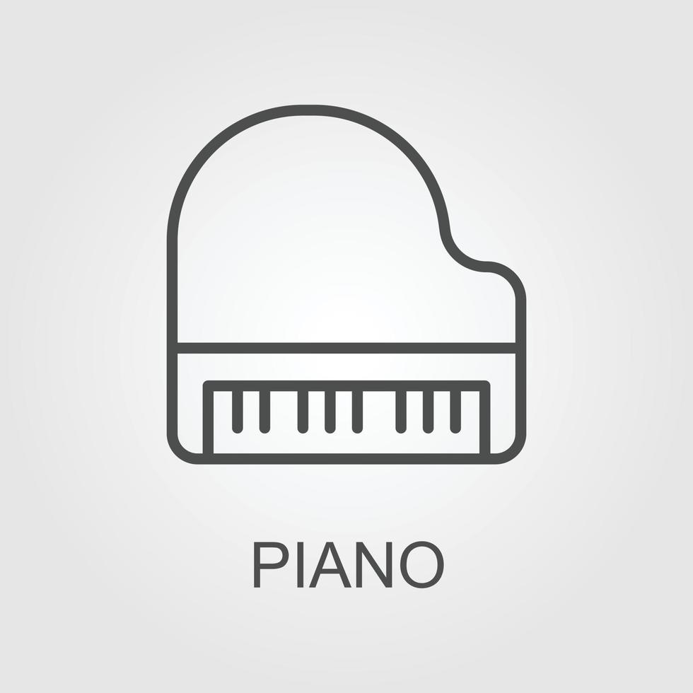 classic piano logo. Elegant Piano, vector line art icon template