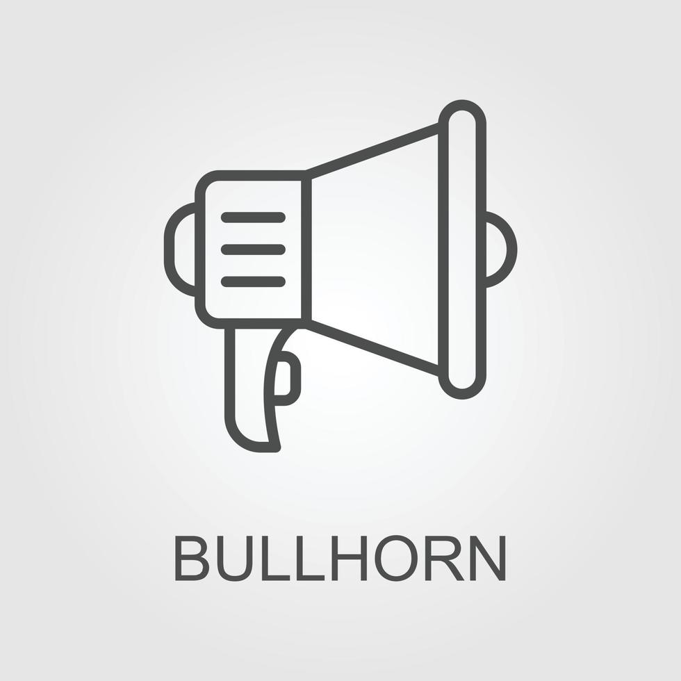 flat megaphone illustration icon vector symbol, eps 10. Alert icon, announcement icon. Horn icon.