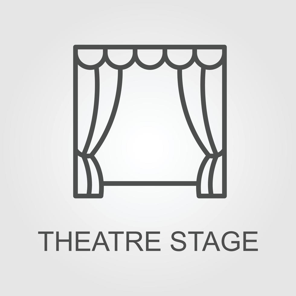 Theater stage icon line symbol. Premium quality isolated scene element in trendy style. vector