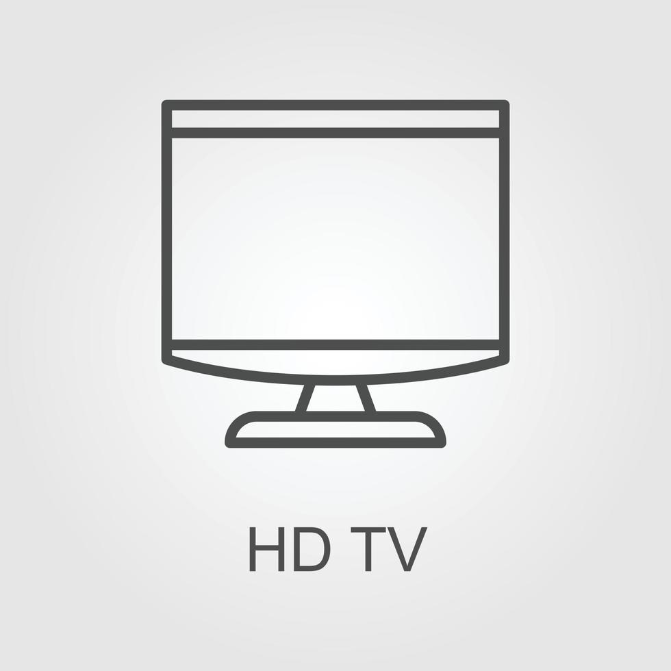 televisión icono, televisión símbolo en contorno estilo en blanco antecedentes vector