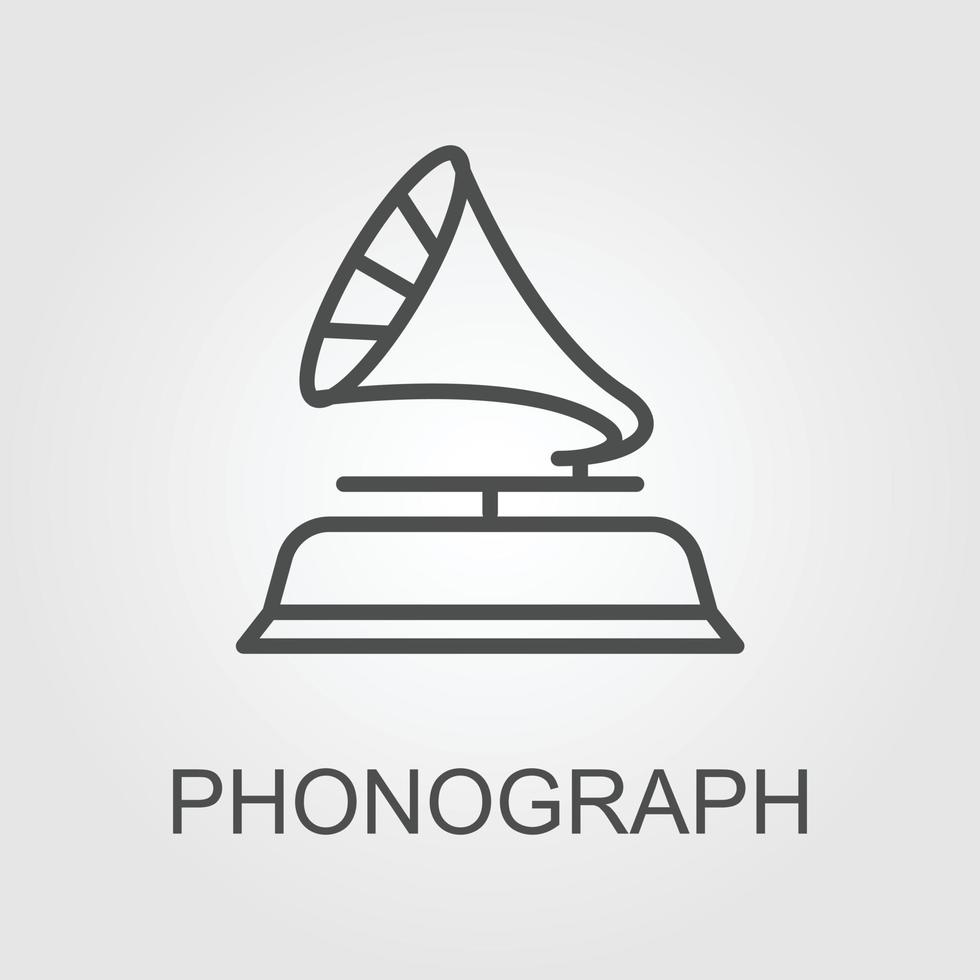 phonograph record disc turntable vinyl icon black vector