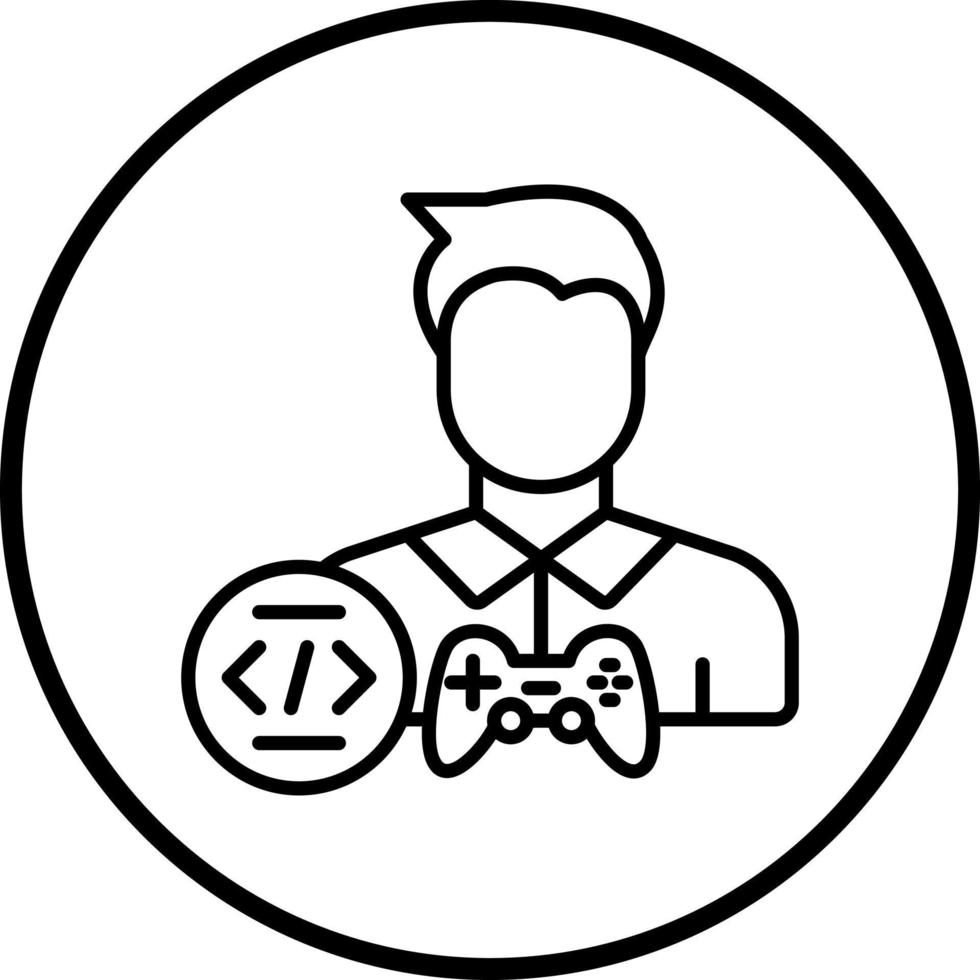 Game Developer Male Vector Icon Style