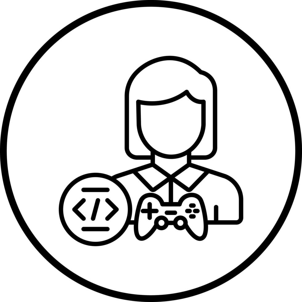 Game Developer Female Vector Icon Style