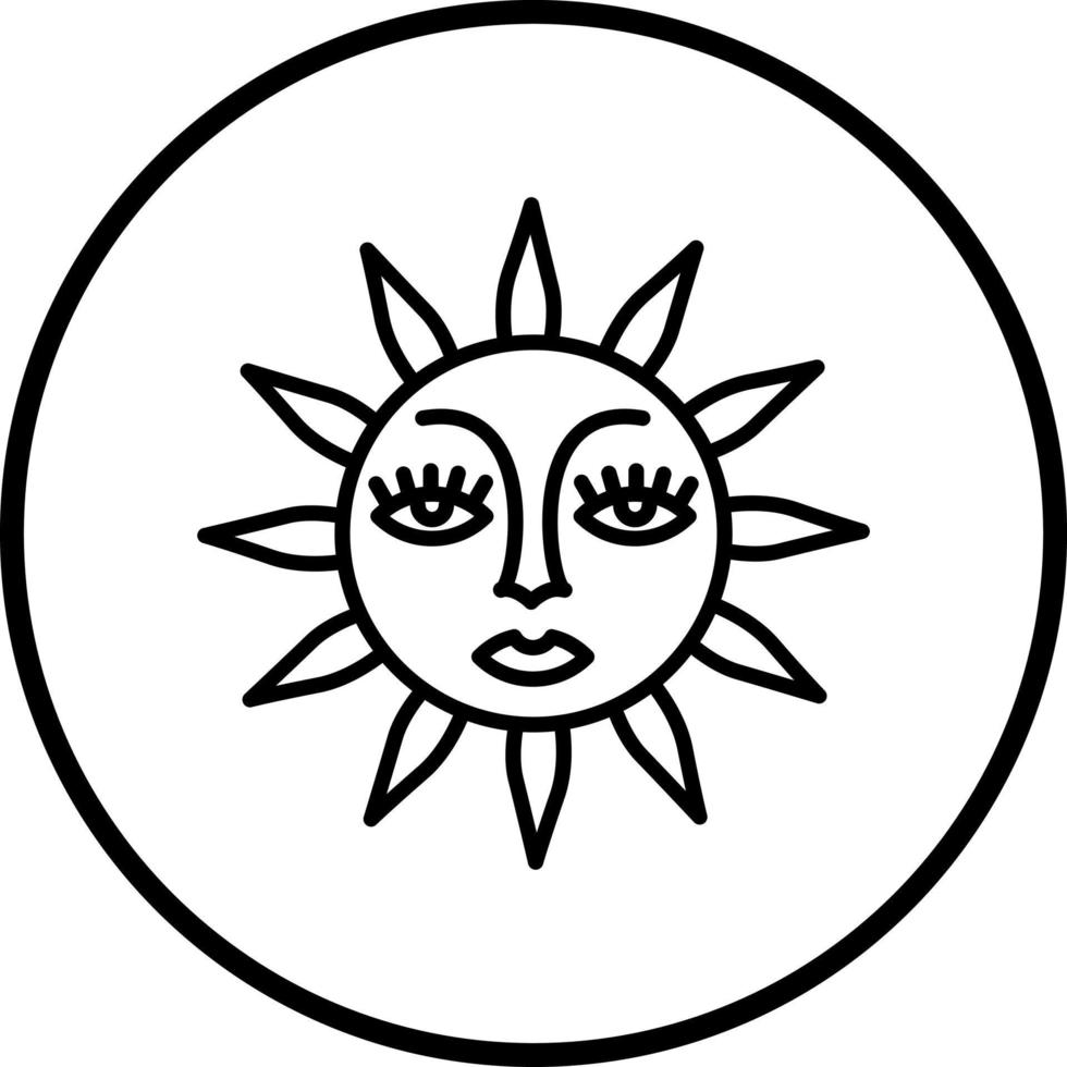 Sun with Face Vector Icon Style