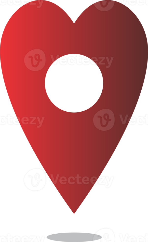 Pin map location heart shape PNG