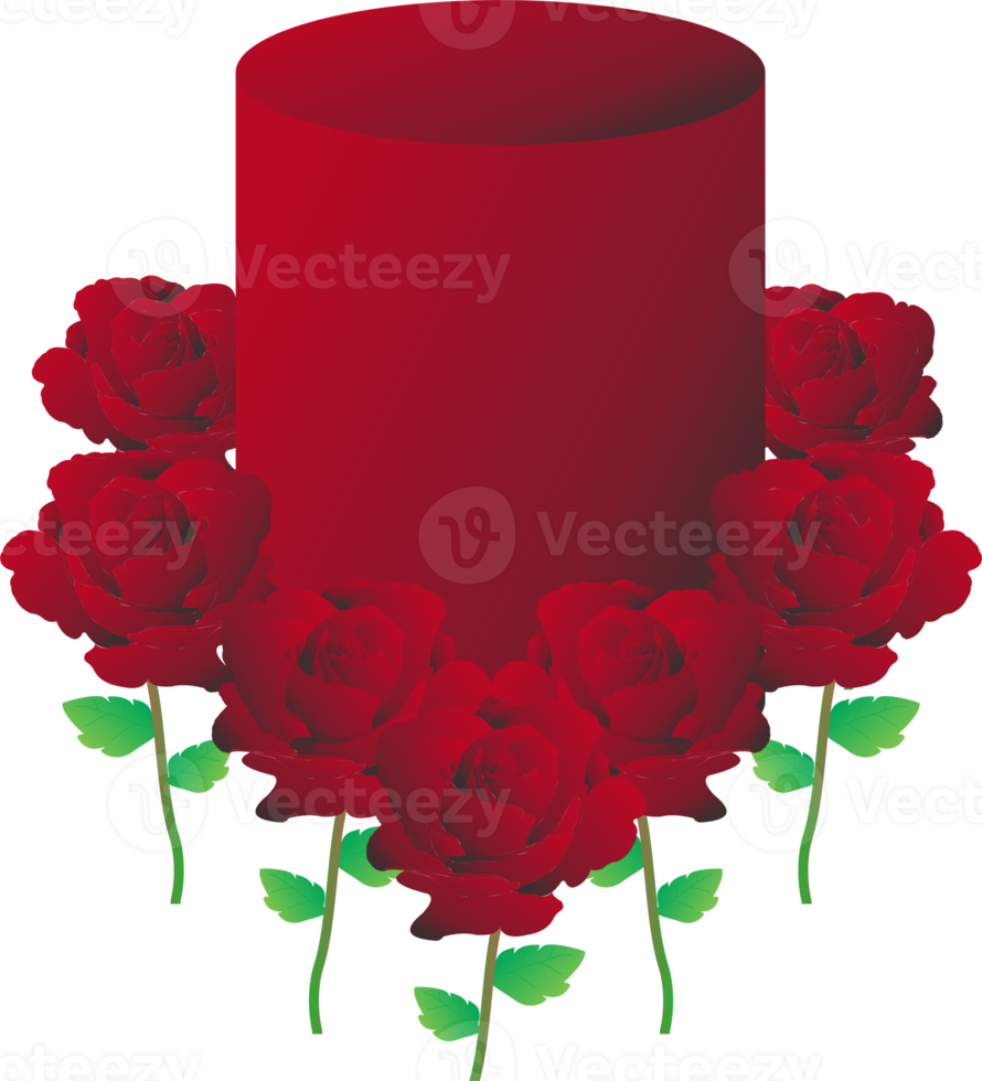 Red rose flower love icon PNG