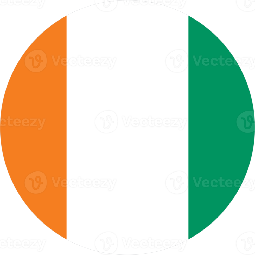 Cote d'Ivoire flag round shape PNG