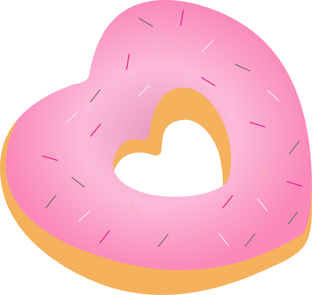 Pink donut strawberry PNG
