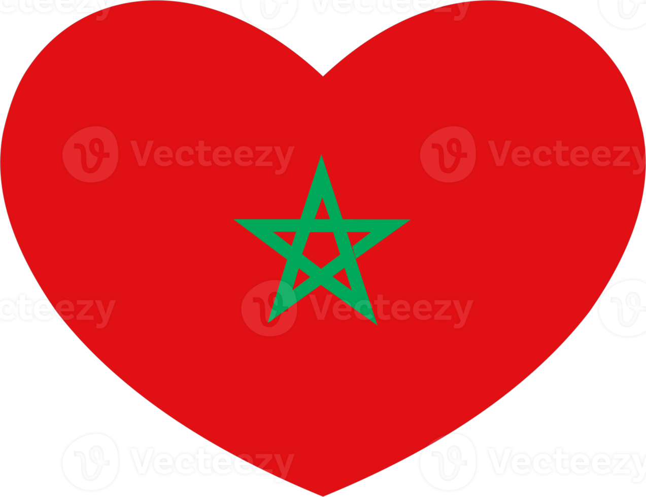 Morocco flag heart shape PNG