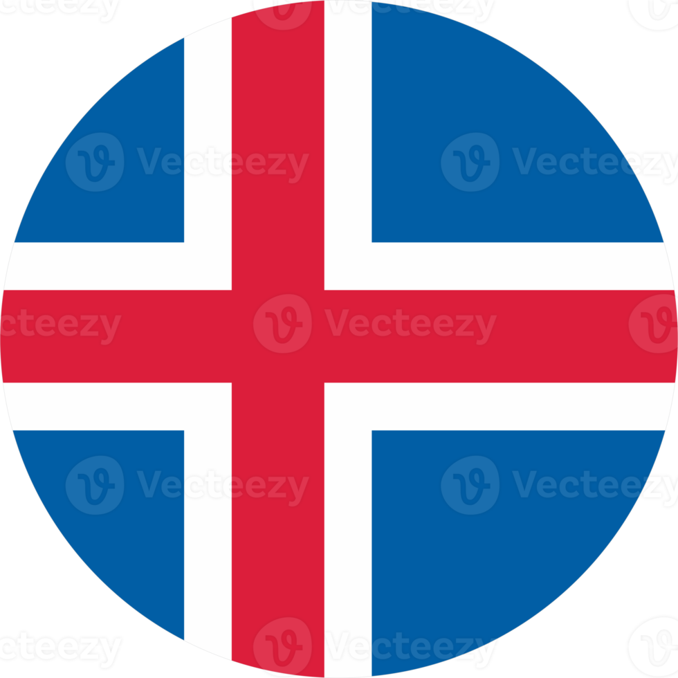 Iceland flag round shape PNG