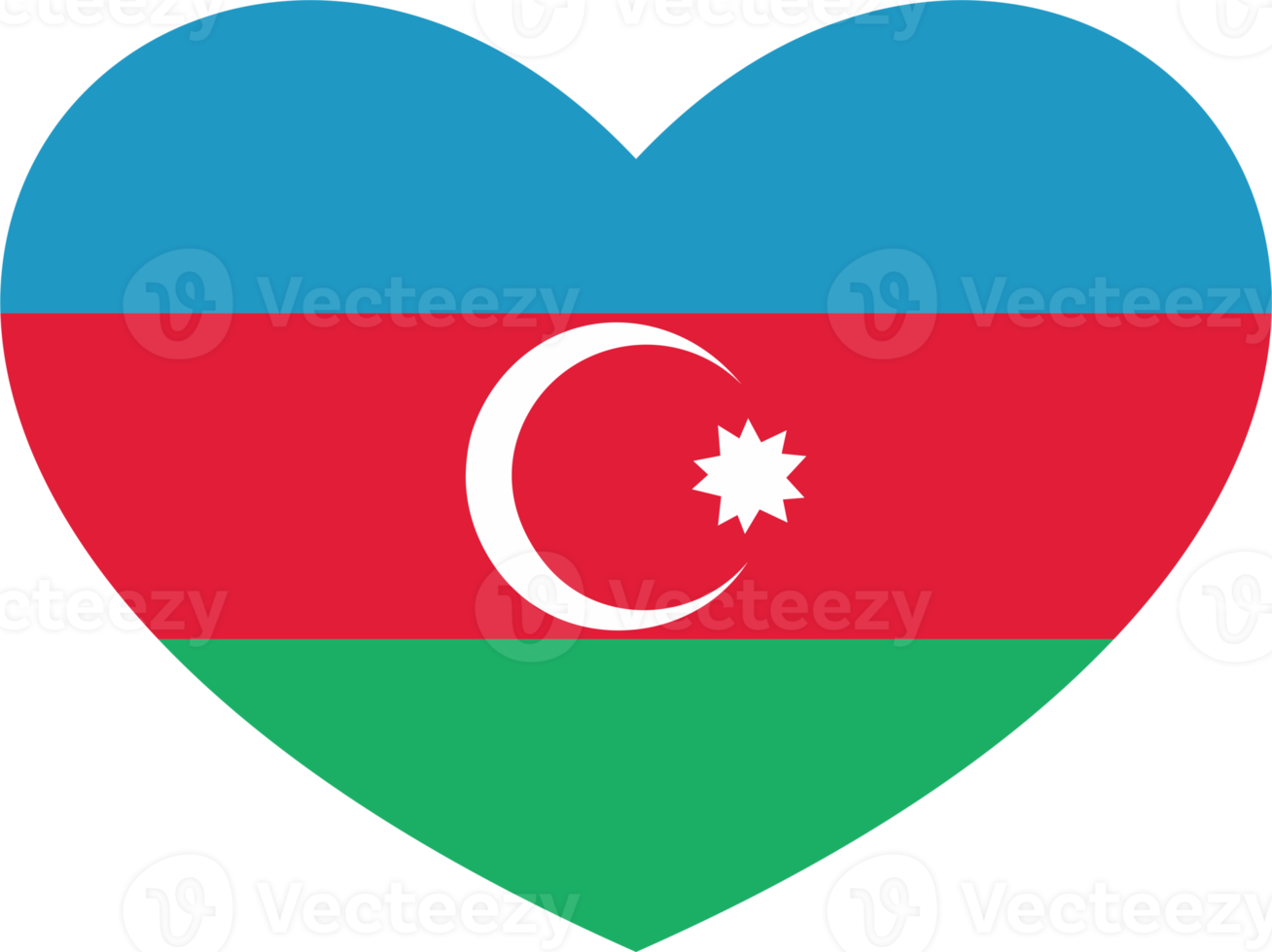 Aserbaidschan Flagge Herz gestalten png