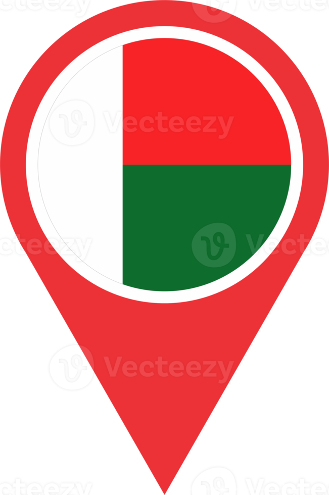 Madagascar bandera alfiler mapa ubicación png