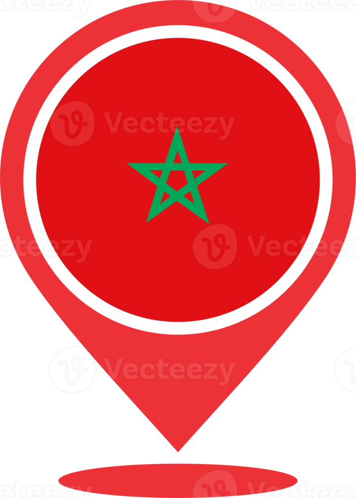 Morocco flag pin map location png