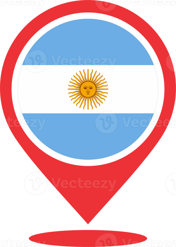 Argentina flag pin map location png