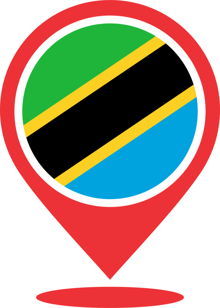 Tanzania flag pin map location PNG
