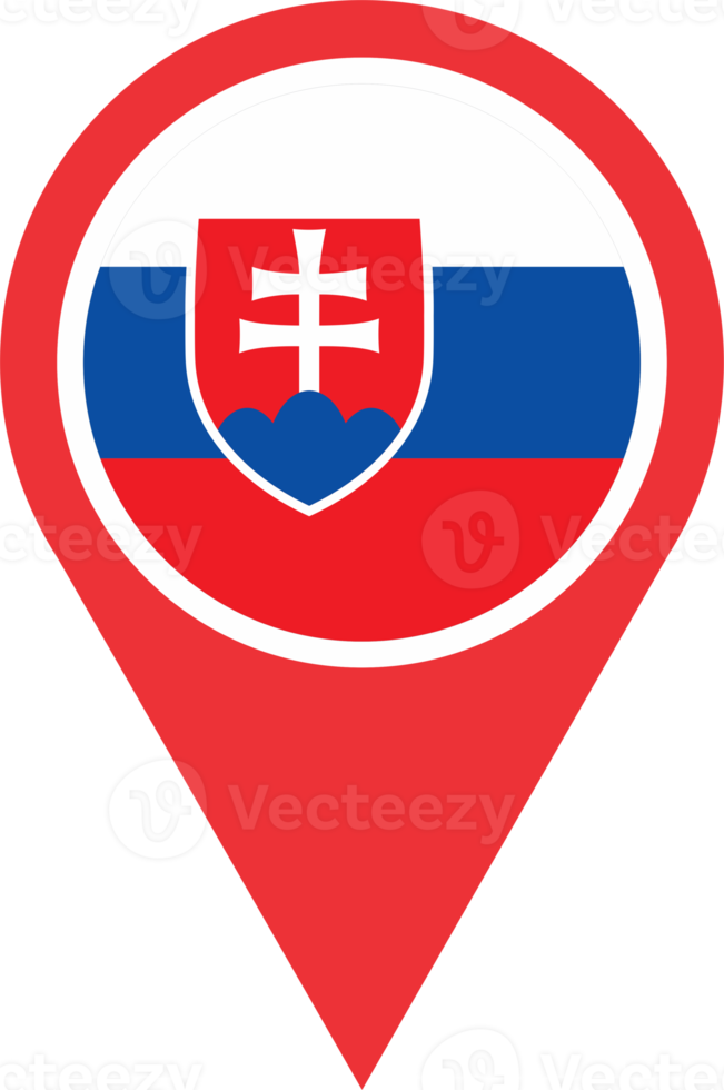 Eslovaquia bandera alfiler mapa ubicación png