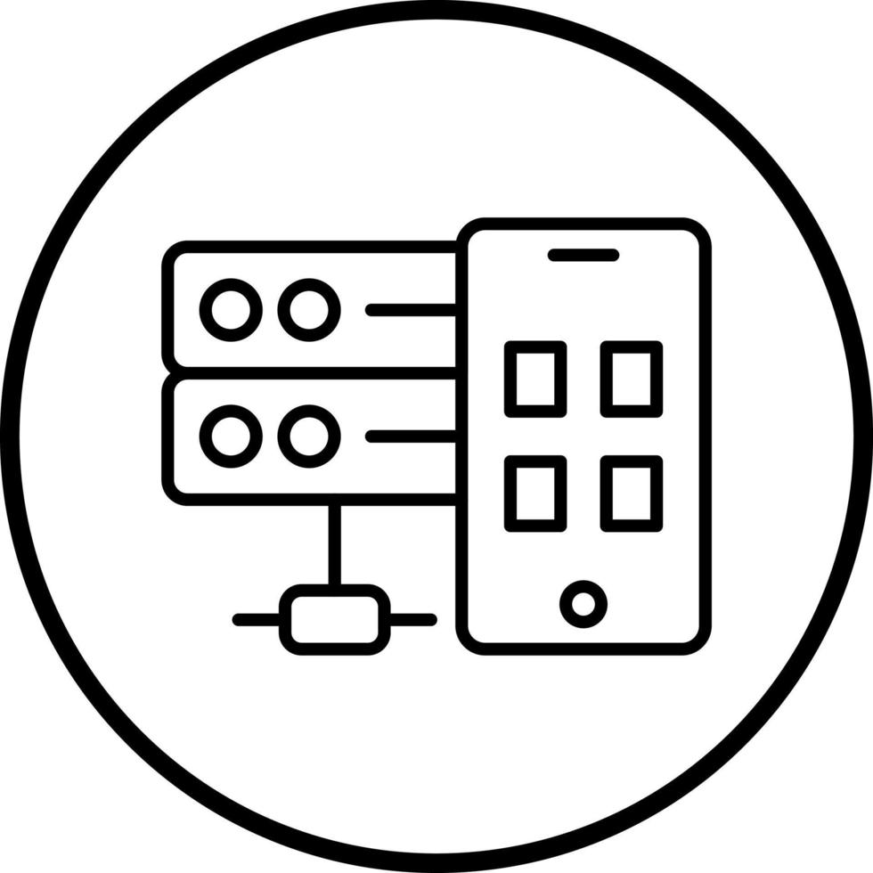 Vector Design Smartphone Database Vector Icon Style