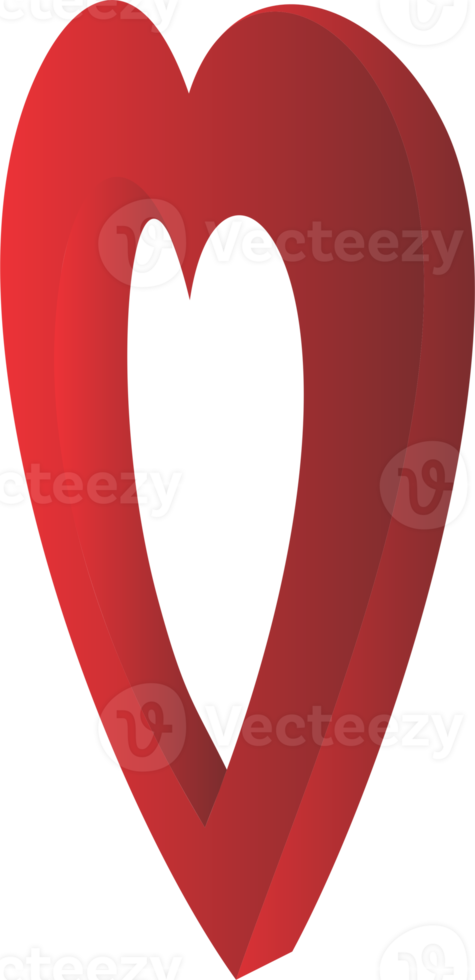 Red pin map location heart PNG