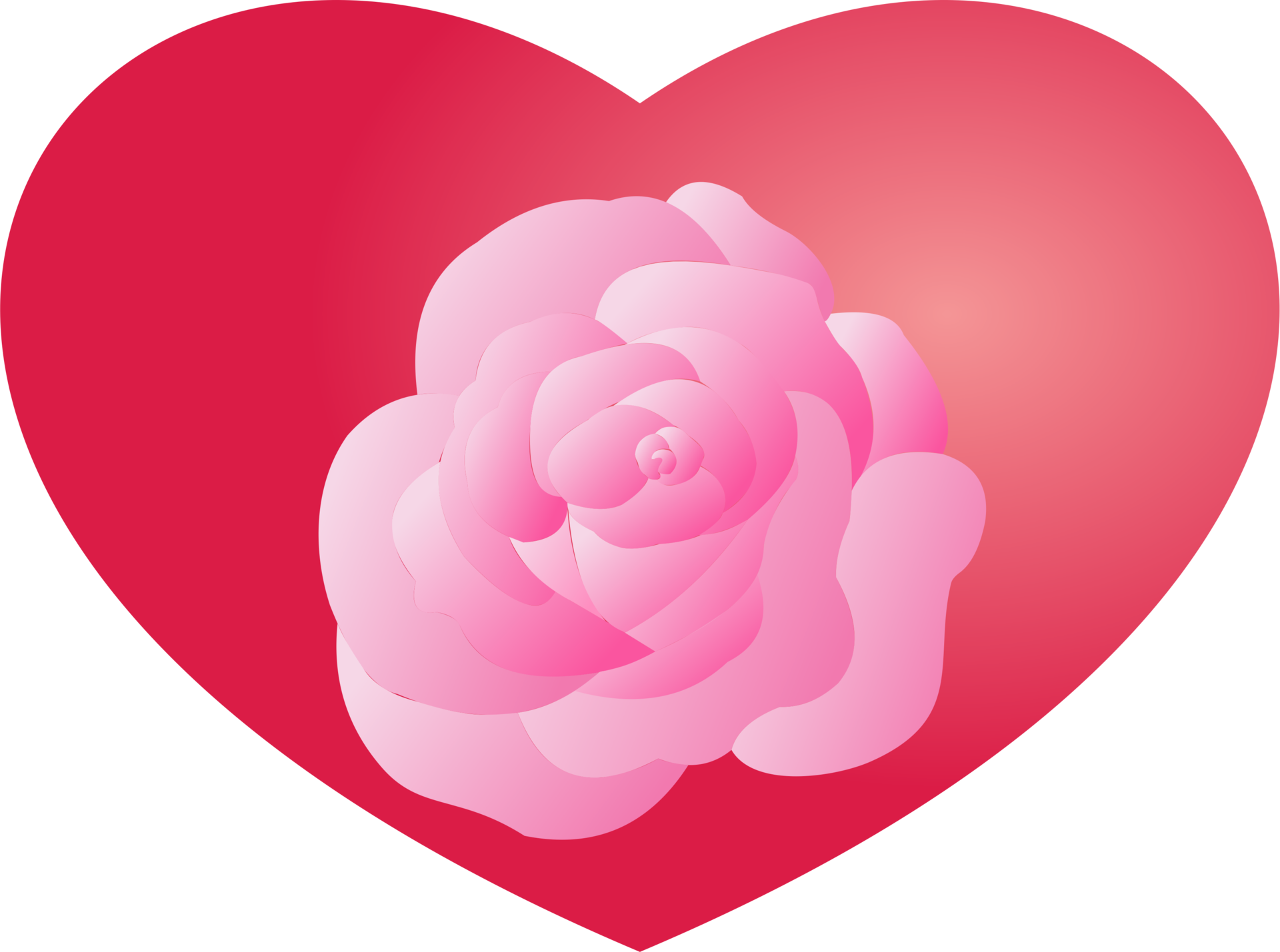 Red rose flower with pink heart PNG 22120623 PNG
