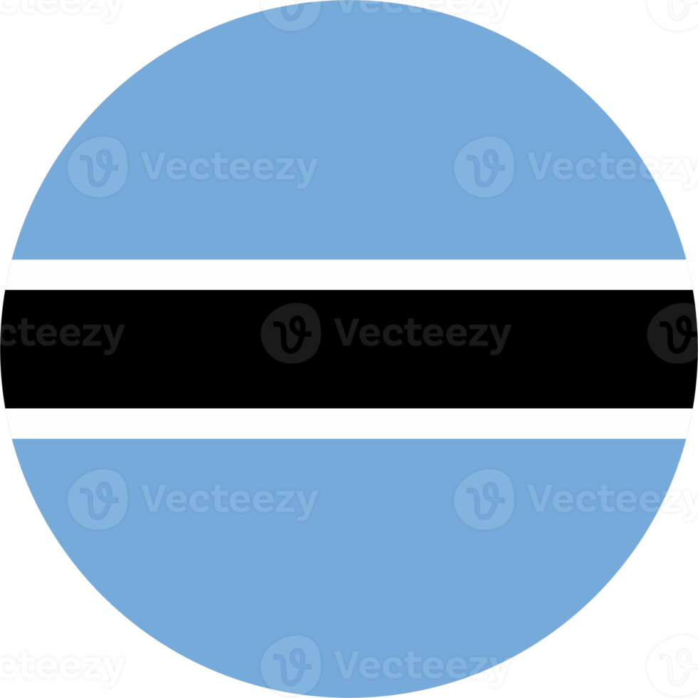 Botswana flag round shape PNG