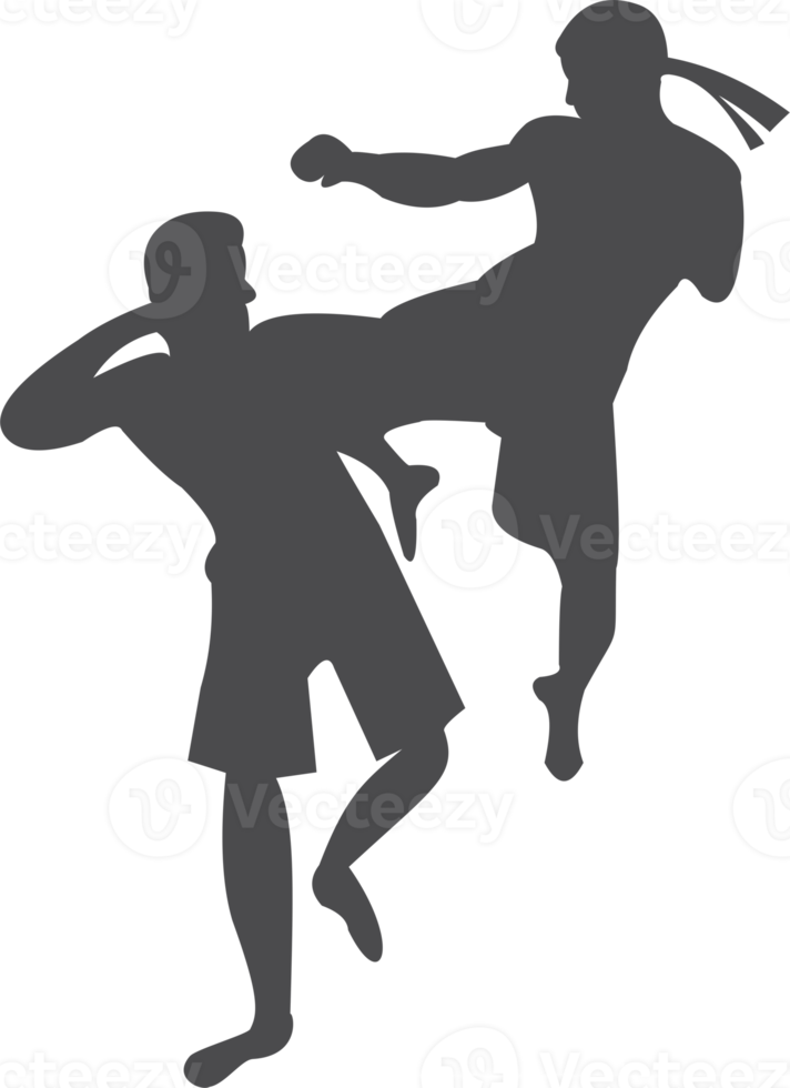tailandese boxe silhouette png