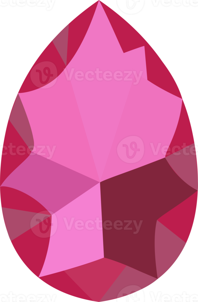 Pink gemstone pear shape PNG