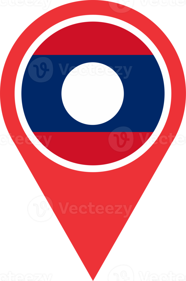 Laos flag pin map location png