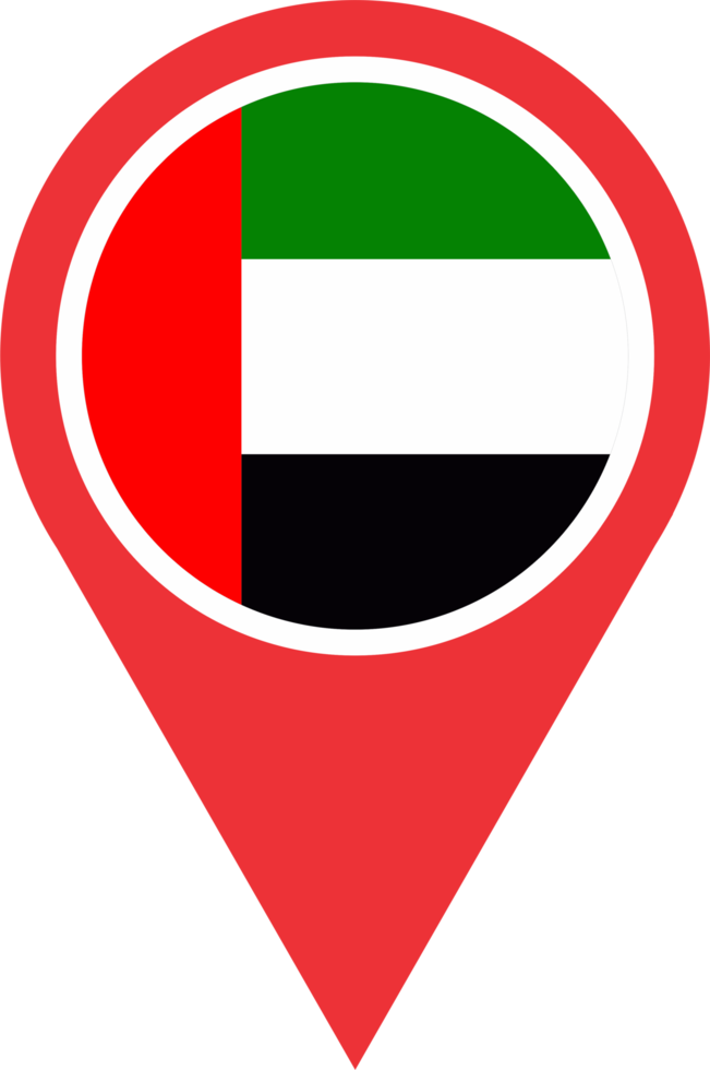 Emirates flag pin map location PNG