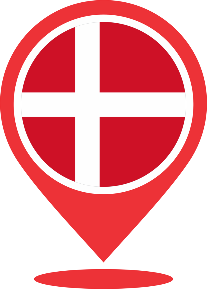Denemarken vlag pin kaart plaats PNG