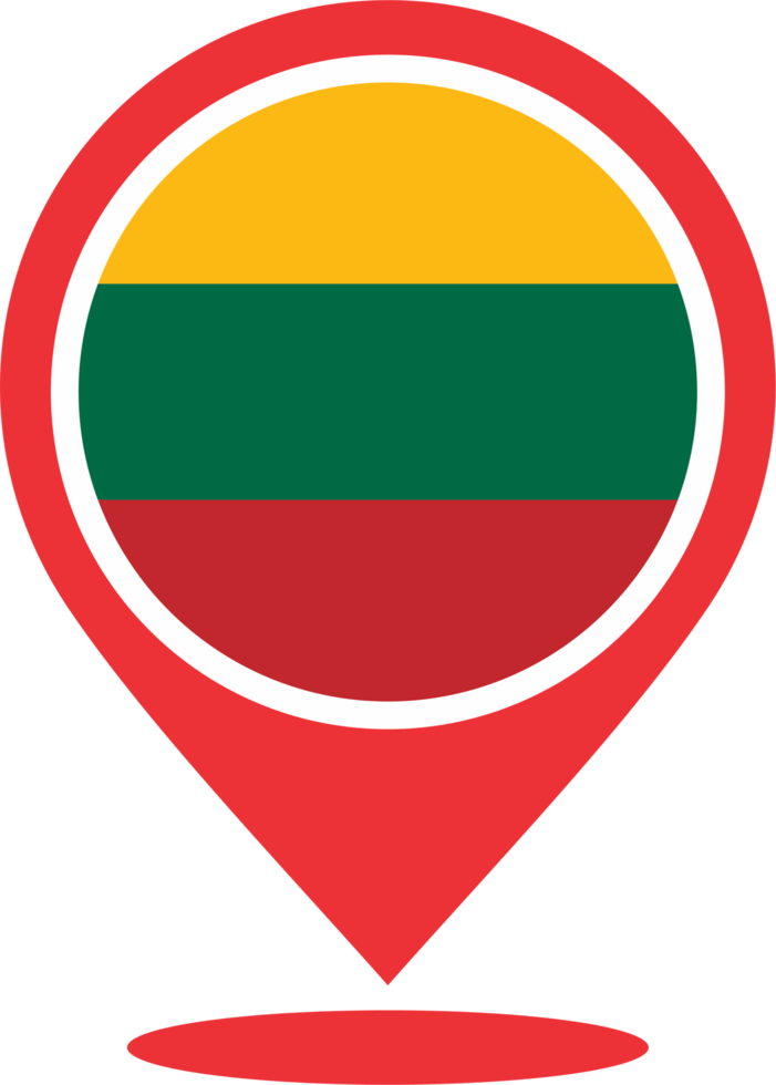Lithuania flag pin map location png