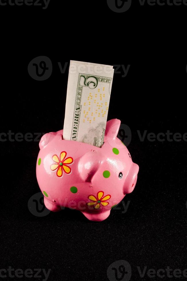 Pink piggy bank photo