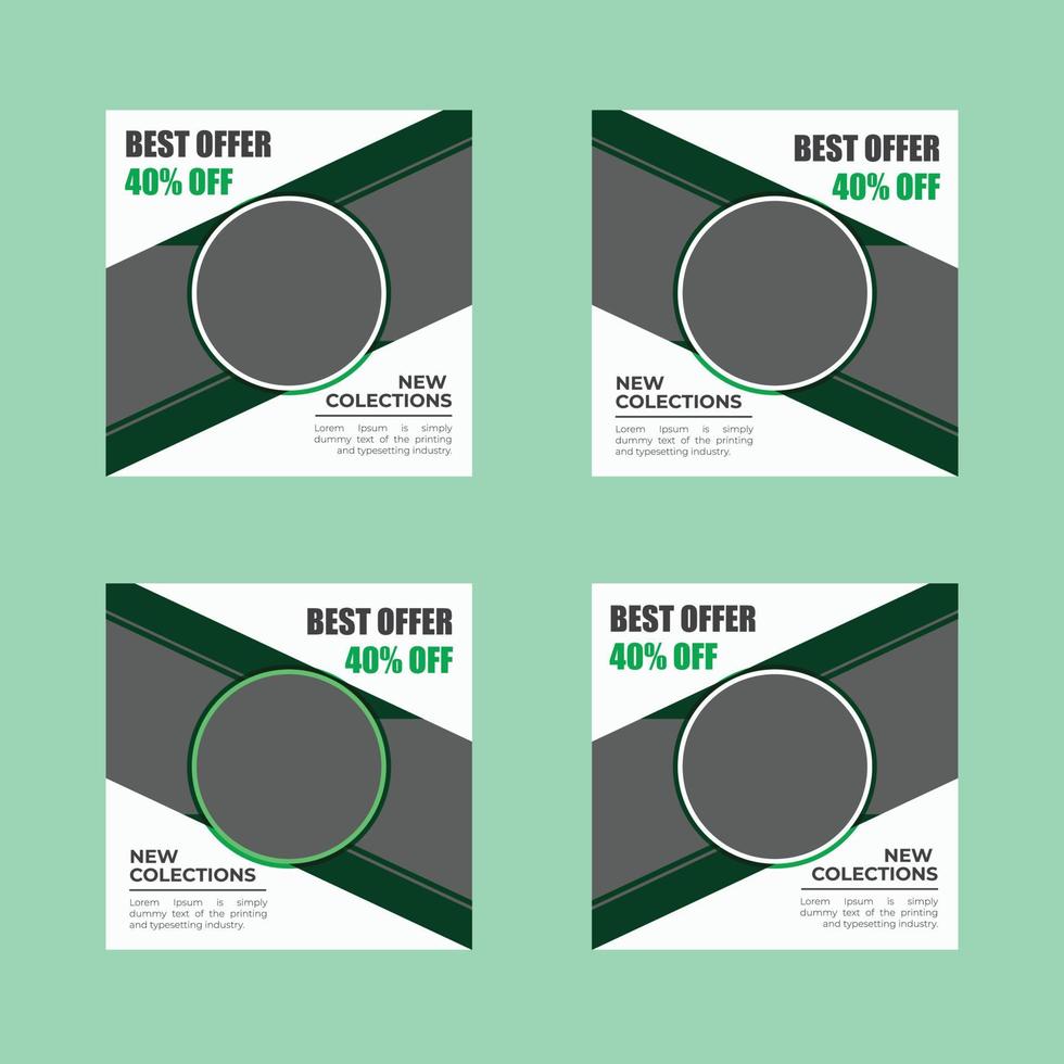 Winter offer media ads design vector