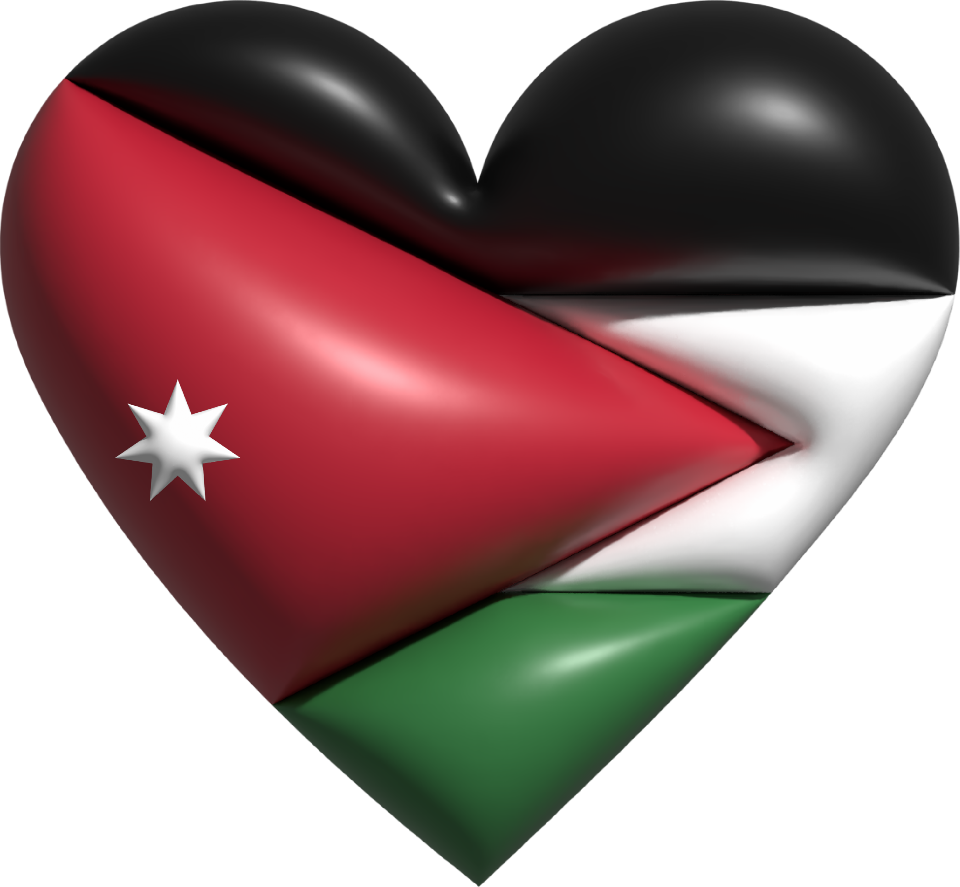 Jordan flag heart 3D. 22121034 PNG