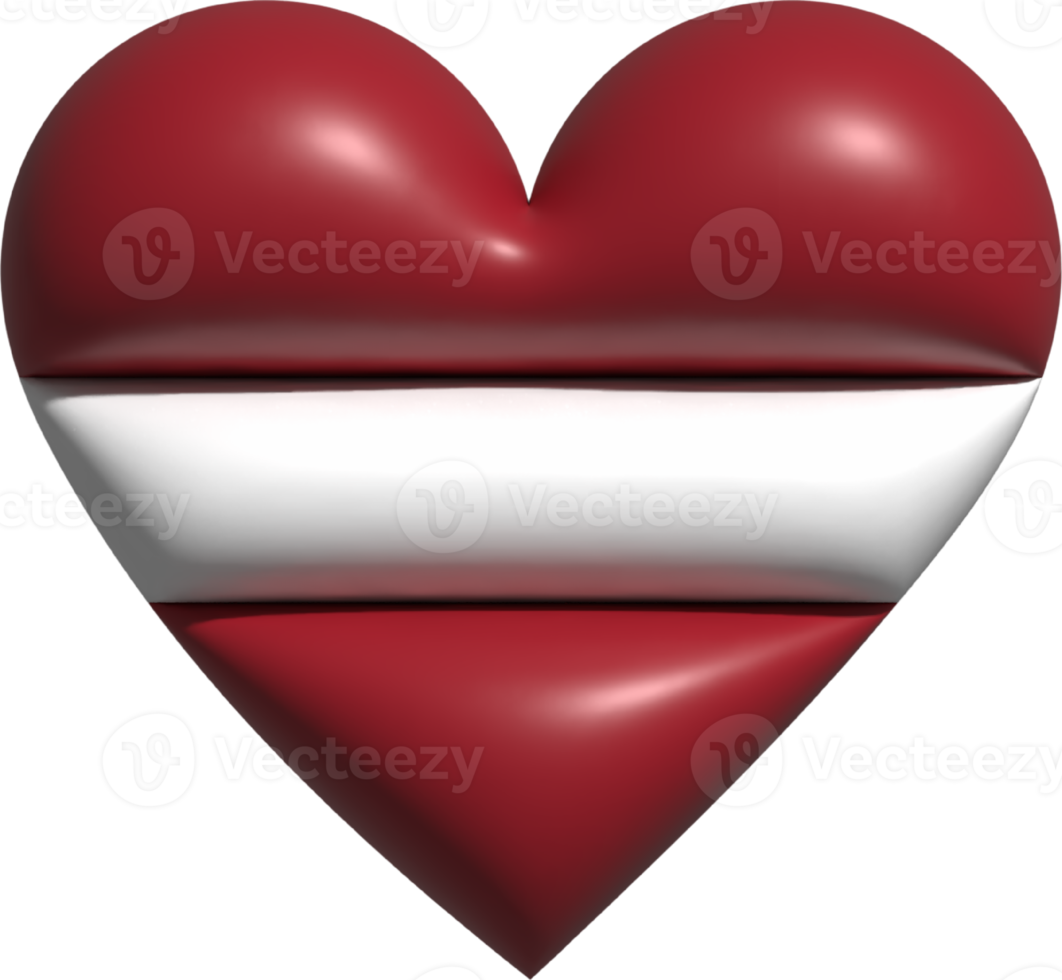 Latvia flag heart 3D. png