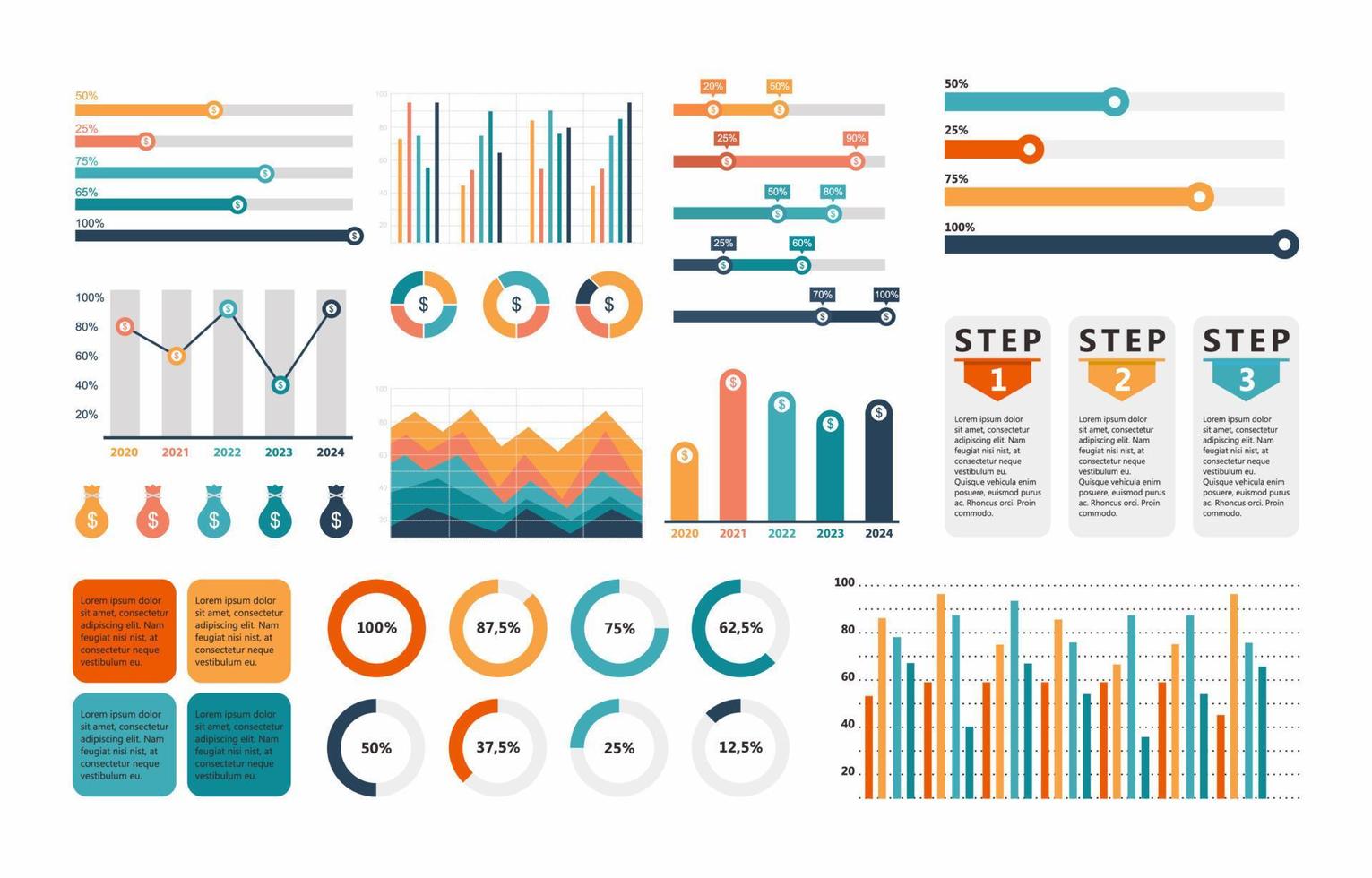 colección de elementos infográficos vector