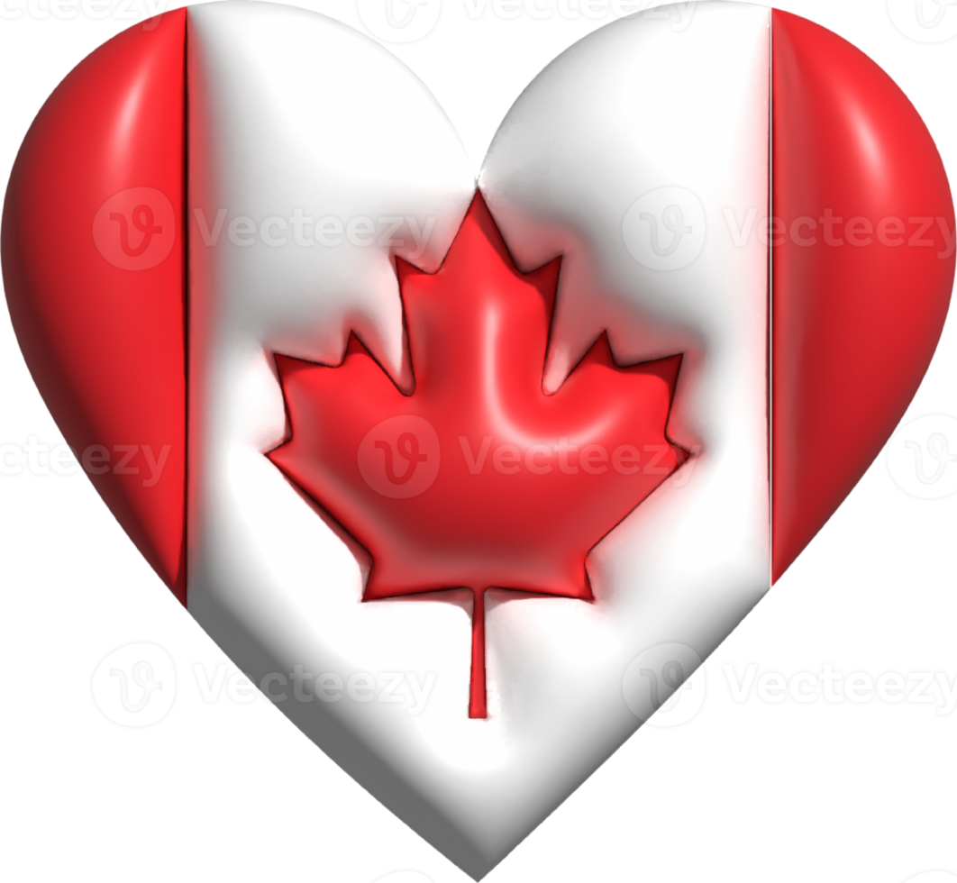 Canada drapeau cœur 3d. png