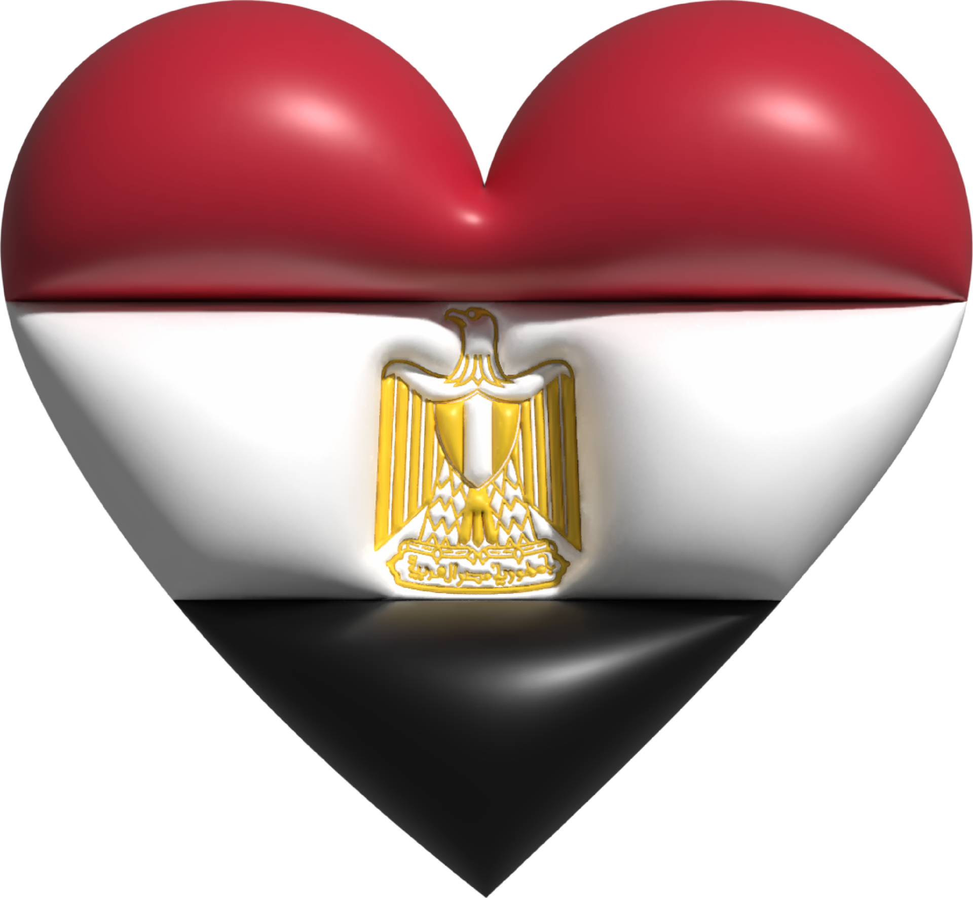Egypt flag heart 3D. 22121052 PNG
