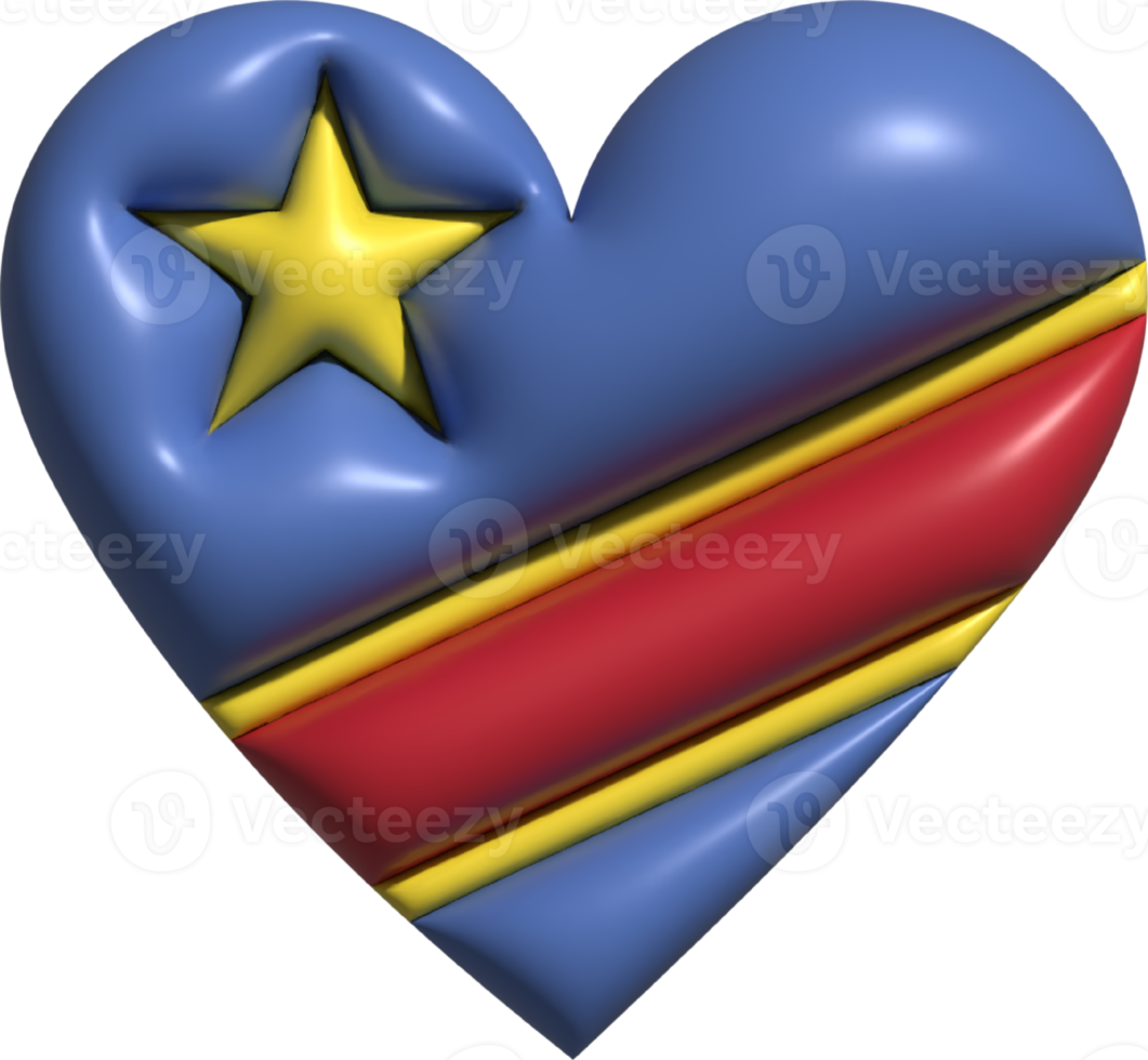 república de el congo bandera corazón 3d. png