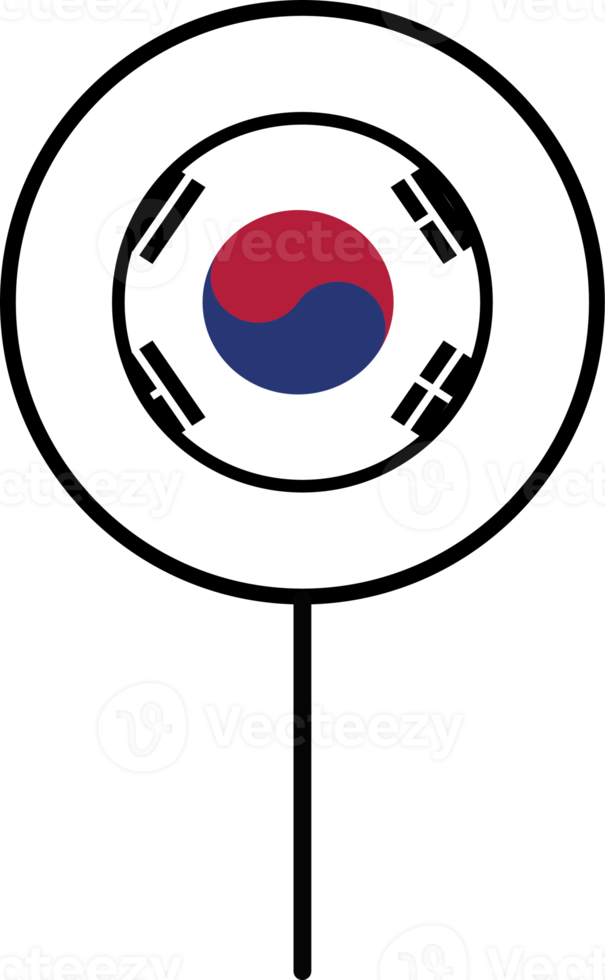 söder korea flagga cirkel stift ikon. png