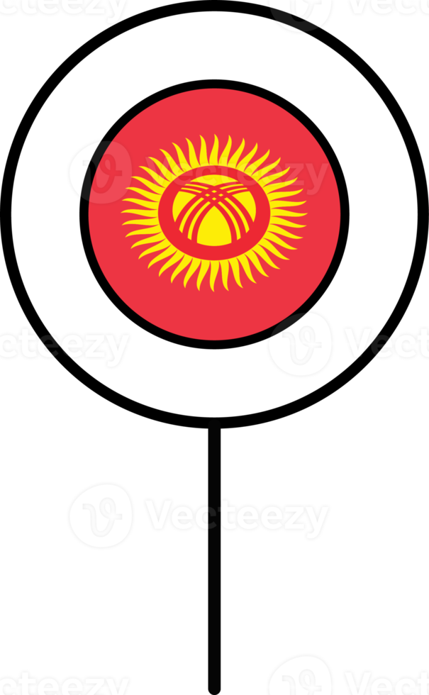 Kyrgyzstan flag circle pin icon. png