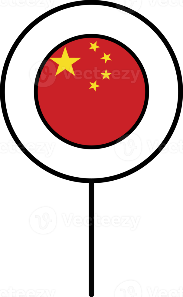 Kina flagga cirkel stift ikon. png
