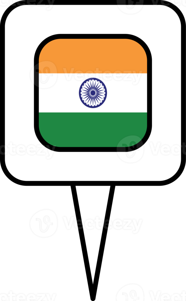 India flag pin place icon. png
