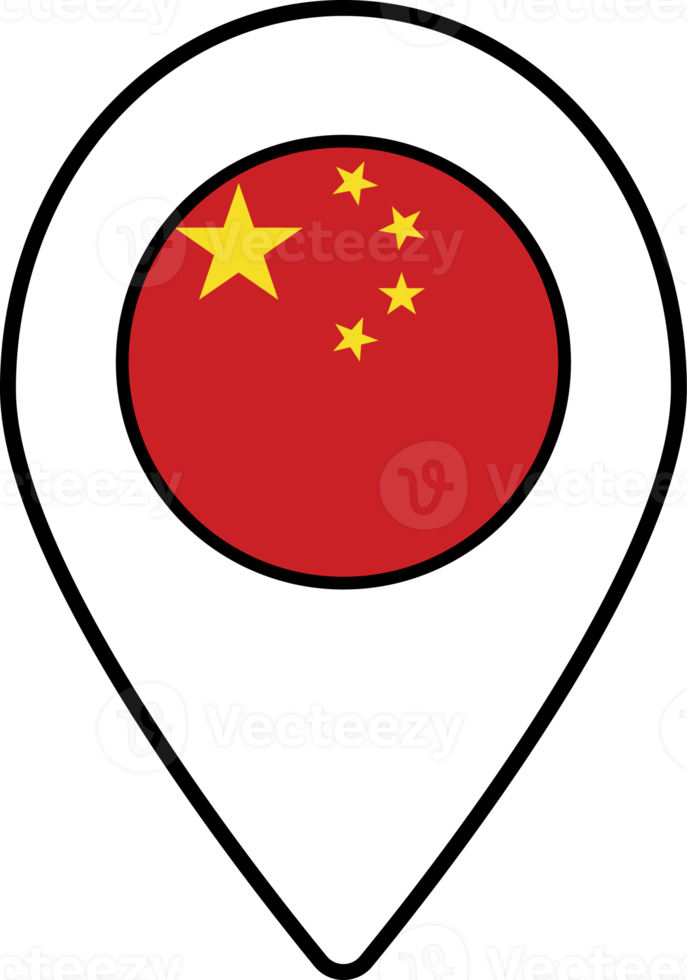 China flag map pin navigation icon. png