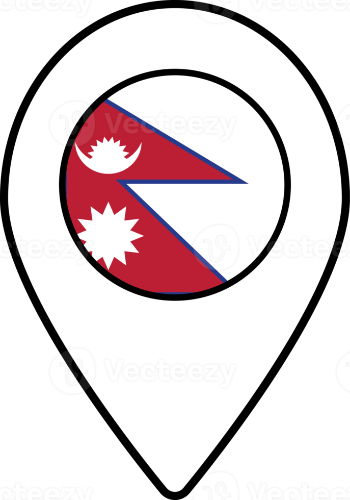 Nepal bandiera carta geografica perno navigazione icona. png