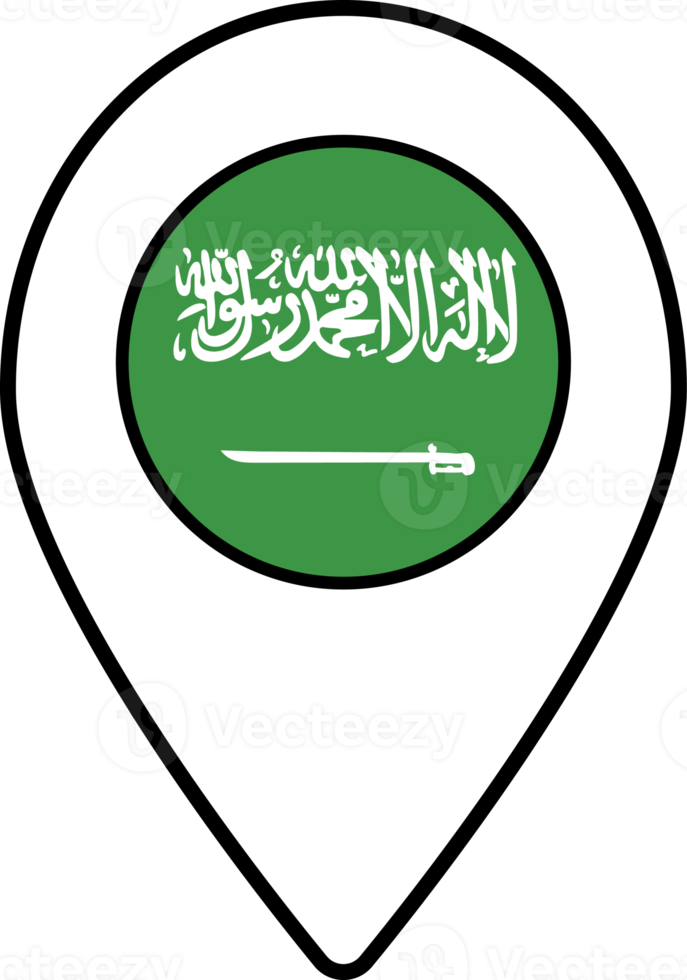 Saudi Arabia flag map pin navigation icon. png