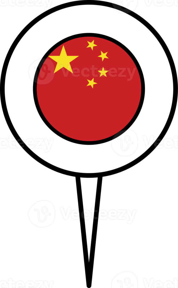 Chine drapeau épingle emplacement icône. png