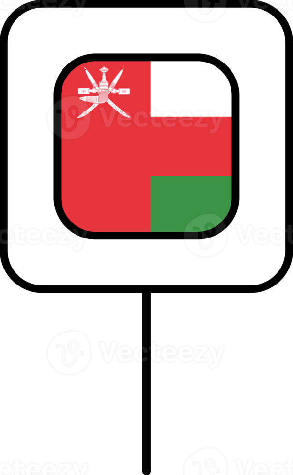 Oman flag square pin icon. png