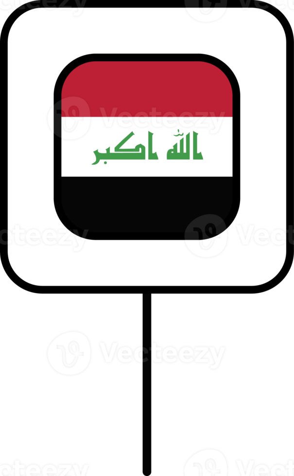 Iraq flag square pin icon. png