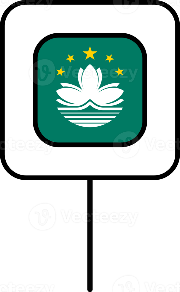 Macau flag square pin icon. png